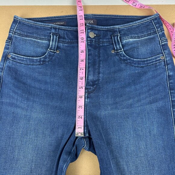 NYDJ Marilyn Straight Lift Tuck Technology Jeans Womens 10 Blue Medium Wash - Picture 6 of 11